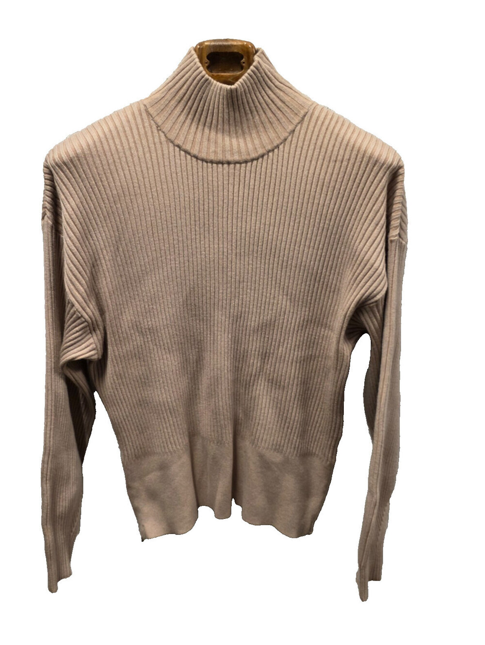 Anthropologie Varley Mayfair Mock-Neck Viscose  Sweater Ribbed Knit M 20.5x24